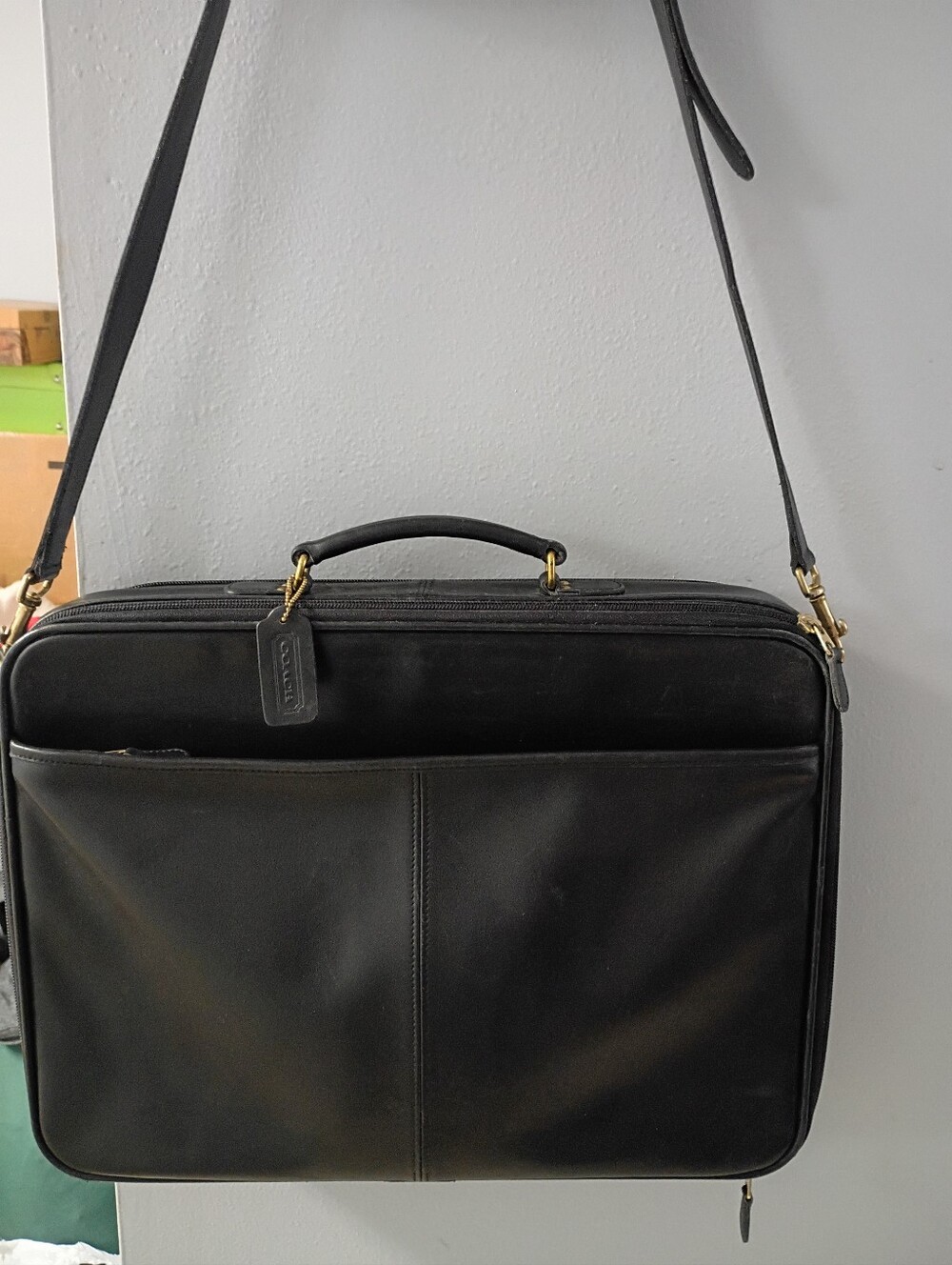 ❤️RARE VINTAGE COACH 0561 BLACK LEATHER VALISE BUSINESS BRIEFCASE +FOB HANGTAG